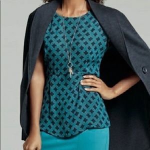 Cabi Foulard Peplum Top size M
